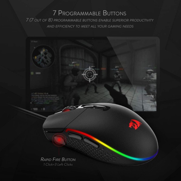 Redragon M719 INVADER Wired Optical Gaming Mouse