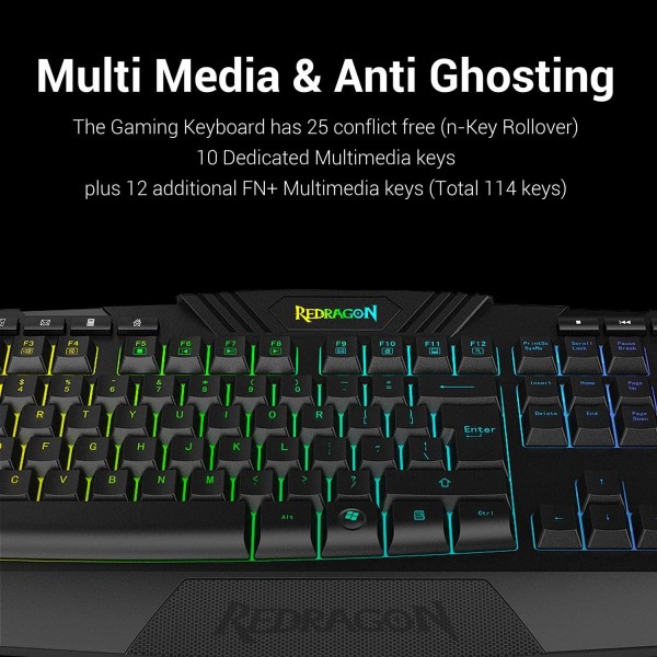 Redragon Set Vajra Gaming Keyboard & Centrophorus Mouse S101