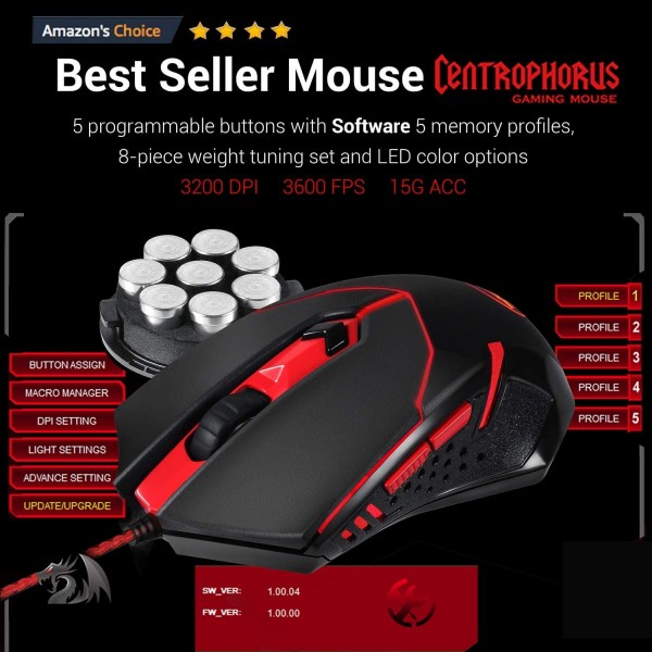 Redragon Set Vajra Gaming Keyboard & Centrophorus Mouse S101