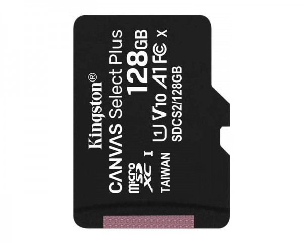 Kingston Micro SDHC 128GB Canvas Select Plus C10 + SD Adapter, SDCS...