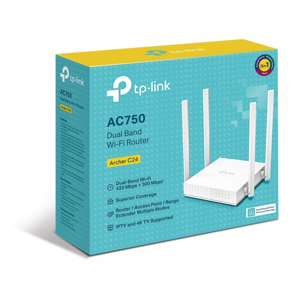 TP-LINK AC750 Dual-Band Wi-Fi Router Archer C24