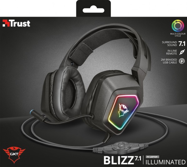 Trust GXT 450 Blizz RGB 7.1 Surround Gaming Headset
