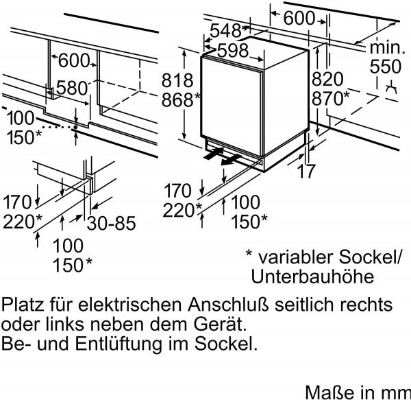 Bosch KUL15AFF0 Podugradni frižider