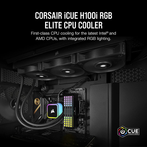 CORSAIR iCUE H100i RGB ELITE Liquid CPU Cooler, CW-9060058-WW