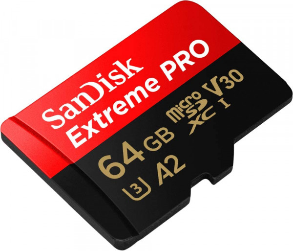 SanDisk Extreme PRO microSDXC 64GB + SD adapter, SDSQXCU-064G-GN6MA